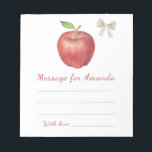 Bloc De Notas mensaje de la cápsula de la hora de cumpleaños de<br><div class="desc">La Apple de nuestro ojo. Fiesta de cumpleaños de los niños acuarela. Manzana acuarela y arco.</div>