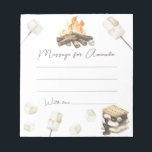 Bloc De Notas Mensaje de la cápsula S'more Campfire 1Cumpleaños<br><div class="desc">Acuarela una hoguera,  malvaviscos en palos,  sándwich de galletas. Fogata en el bosque.</div>