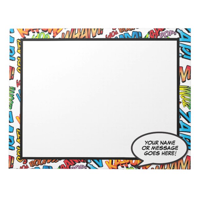 Bloc De Notas Mensaje de nombre de burbuja del discurso de diver (Frente)