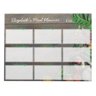 Bloc De Notas Menú de comidas Tear Away Menú de planificación se