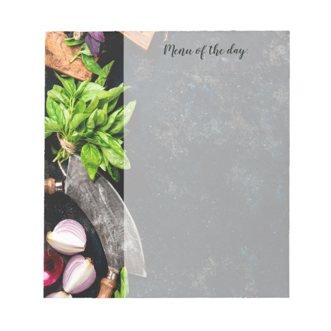 Bloc De Notas Menú hoy comidas cena cocina familiar (Frente)