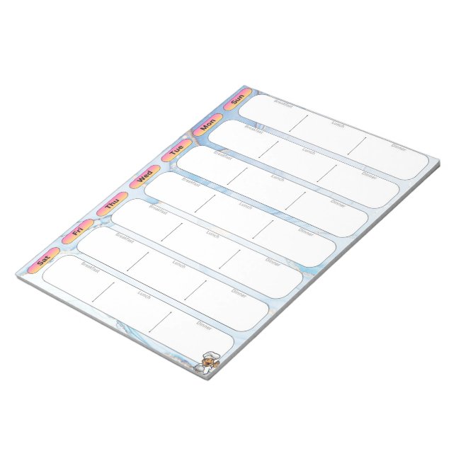 Bloc De Notas Menú Marble azul (Lado Derecho)