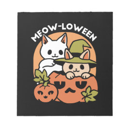 Bloc De Notas Meow-Loween - Diseño festivo de gatos de Halloween