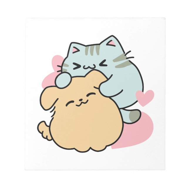 Bloc De Notas Meow & Woof Perfect Together: Gato y perro delicio (Frente)