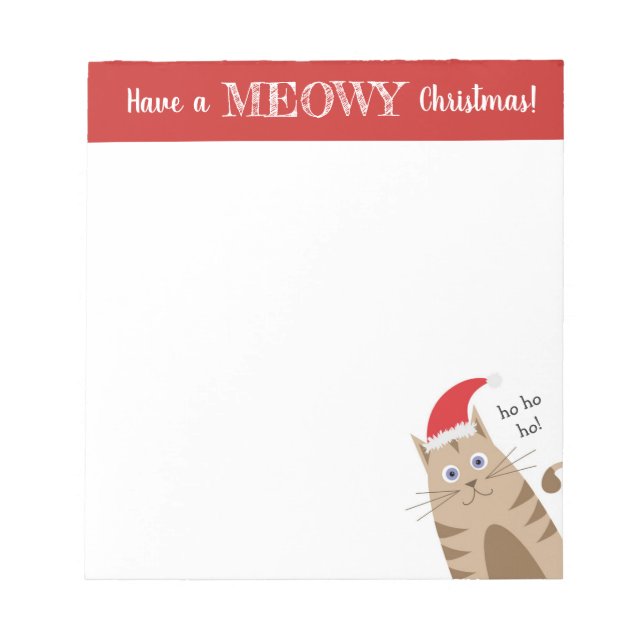 Bloc De Notas Meowy Navidades santa gato gracioso (Frente)