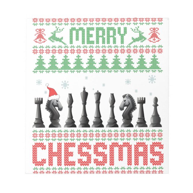 Bloc De Notas Merry Chessmas navidades de ajedrez divertidos y s (Frente)