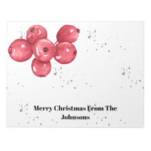 Bloc De Notas Merry Christmas Cranberries Notepad