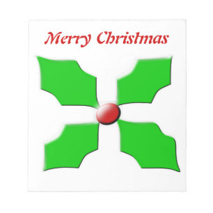 Bloc De Notas Merry Christmas Holly Personalizable Notepad