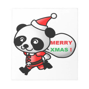 BLOC DE NOTAS "MERRY XMAS" PANDA OSAR SANTA