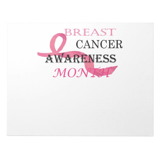 Bloc De Notas Mes de Conciencia sobre el Cáncer de Mama (Frente)