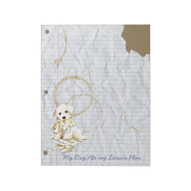 Bloc De Notas Mi Amigo Bichon Ate Mi Plan De Lecciones (Lado Izquierdo)