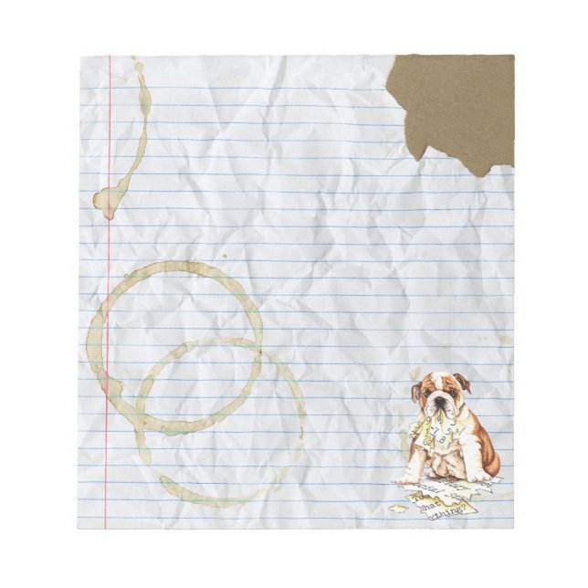 Bloc De Notas Mi Bulldog comió mi plan de lección (Frente)