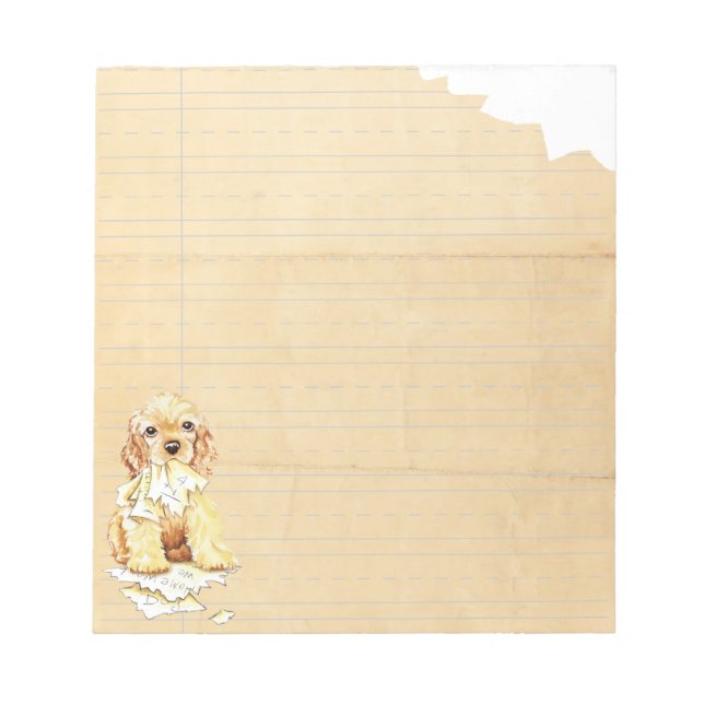 Bloc De Notas Mi Cocker Spaniel Se Comió Mi Tarea (Frente)