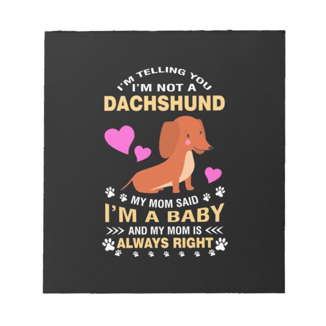 Bloc De Notas Mi Dachshund Es Mi Bebé (Frente)