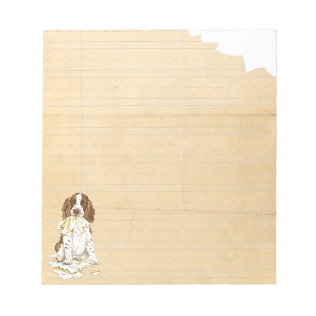 Bloc De Notas Mi española Springer Spaniel comió mi hogar (Frente)