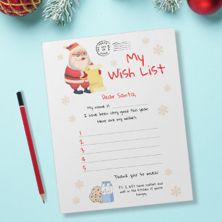 Bloc De Notas Mi lista de deseos - Santa clásico