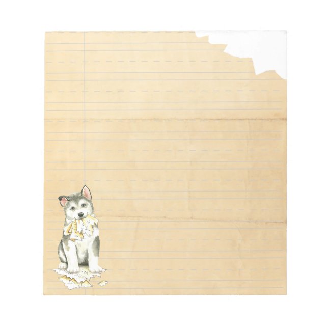 Bloc De Notas Mi Malemute comió mi hogar (Frente)