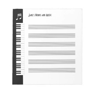 Bloc De Notas Mi música - Músicos Notepad improvisado (S)
