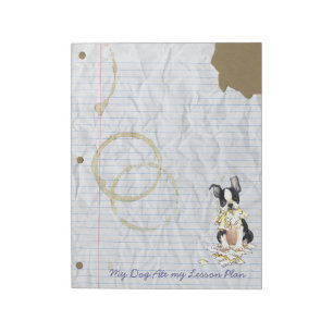 Bloc De Notas Mi plan de clases de Boston Terrier Ate My Lesage