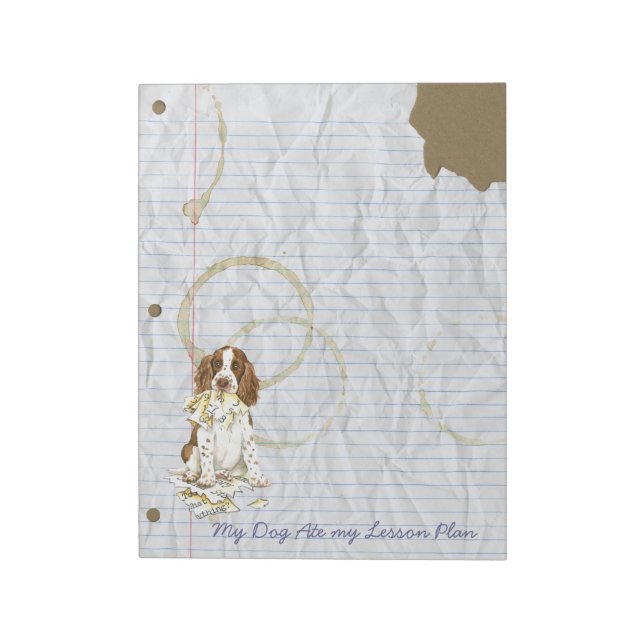 Bloc De Notas Mi plan de clases de inglés Springer Spaniel Ate M (Lado Izquierdo)