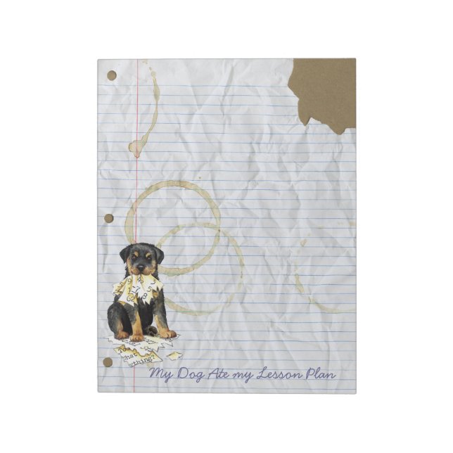 Bloc De Notas Mi plan de clases de Rottweiler Ate My Lesage (Lado Izquierdo)