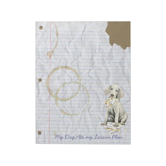 Bloc De Notas Mi plan de clases de Weimaraner Ate Mi (Lado Izquierdo)