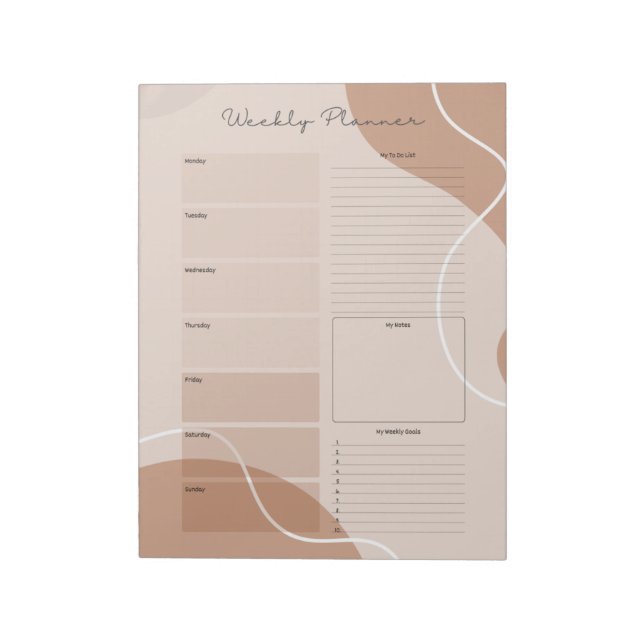 Bloc De Notas Mi planificador semanal sin fecha (Lado Izquierdo)