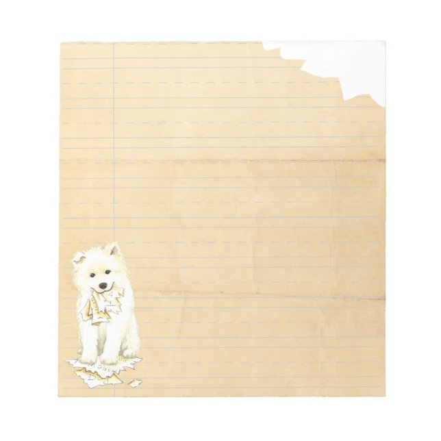 Bloc De Notas Mi Samoyed comió mi hogar (Frente)