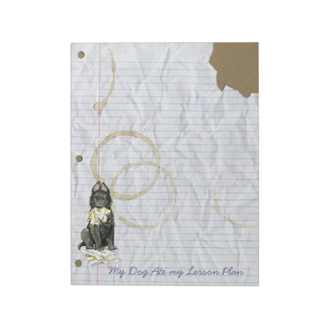 Bloc De Notas Mi Sheepdog belga comió mi plan de lección (Lado Izquierdo)