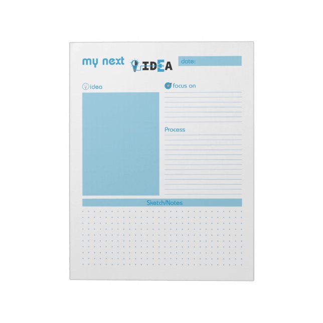 Bloc De Notas Mi siguiente idea azul (Lado Izquierdo)