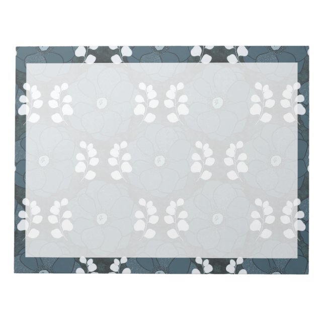 Bloc De Notas Midnight Botanica | Dark Indigo Floral (Frente)