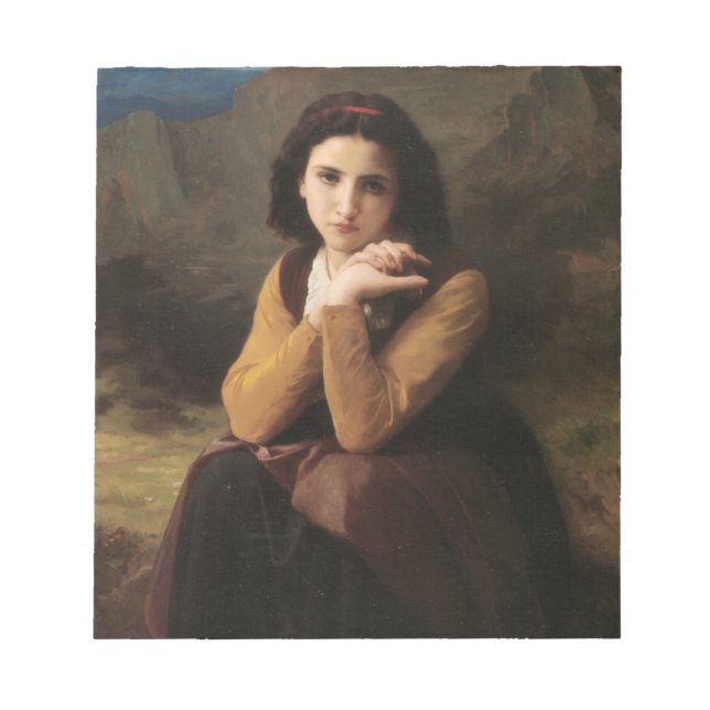 Bloc De Notas Mignon (Chica joven dulce francés) (de Bouguereau) (Frente)