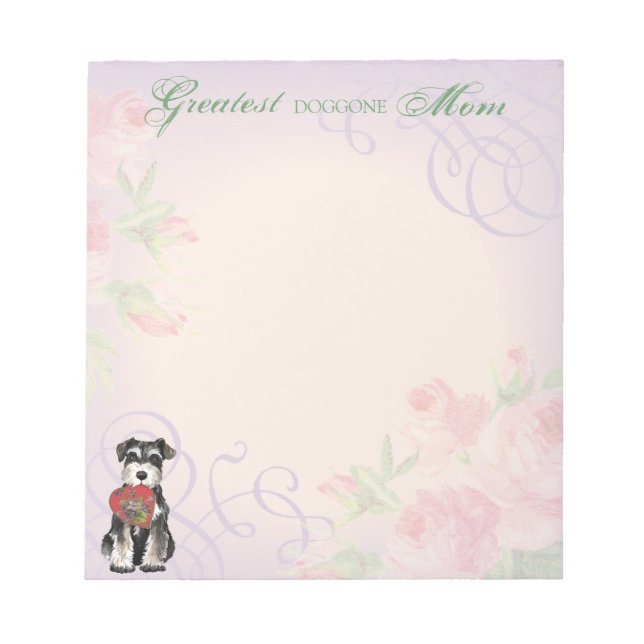 Bloc De Notas Miniatura Schnauzer Heart Mom (Frente)