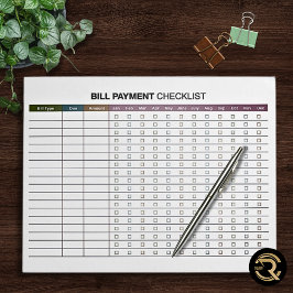 Bloc De Notas Minimal Bill Payment 