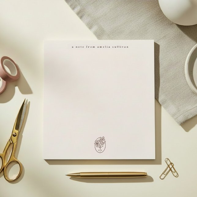 Bloc De Notas Minimal Blush Notepad with Monogram Desk Pad (Subido por el creador)