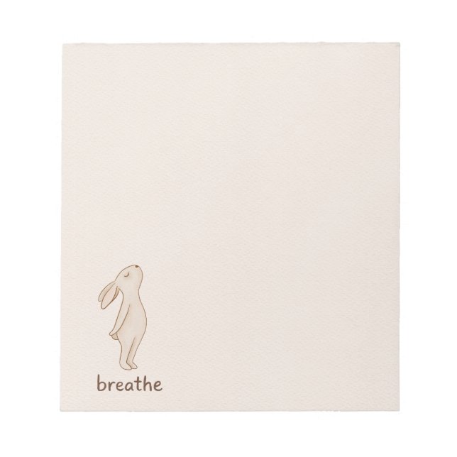 Bloc De Notas Minimal Bunny “Breathe” Notepad (Frente)