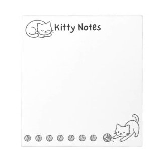 Bloc De Notas Minimal Cat Doodle Notepad 