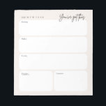 Bloc De Notas Minimal Daily Planner Notepad<br><div class="desc">Plan your day with calm, clarity, and confidence. This neutral, minimalist daily planner notepad features a clean layout designed to keep your day organized without visual clutter. With sections for morning, midday, and evening, plus spaces for priorities and tomorrow, it helps you focus on what matters most — all while...</div>