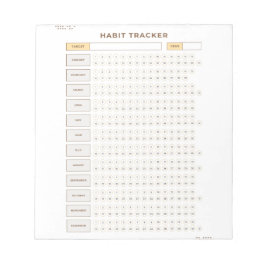 Bloc De Notas Minimal Habit Tracker Beige Grid Design