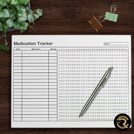 Bloc De Notas Minimal Medication Tracker 