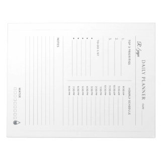 Bloc De Notas Minimal Pastel white and black Daily Planner