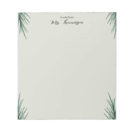 Bloc De Notas Minimal Simple Palm Floral Teacher Notepad