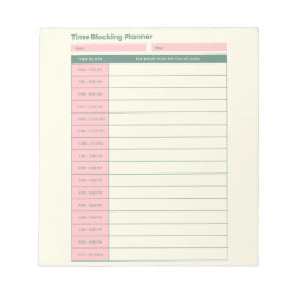 Bloc De Notas Minimal Time Blocking Planner Pink Layout