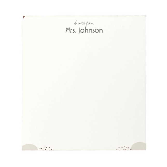 Bloc De Notas Minimalist Boho Teacher Notepad (Frente)