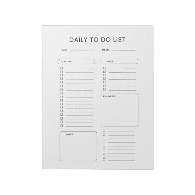 Bloc De Notas Minimalist daily to-do list notepad (Lado Izquierdo)