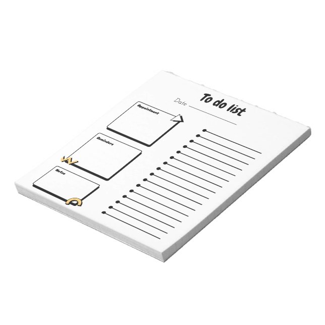 Bloc De Notas Minimalist Daily To-Do List Notepad | Productivity (Lado Izquierdo)