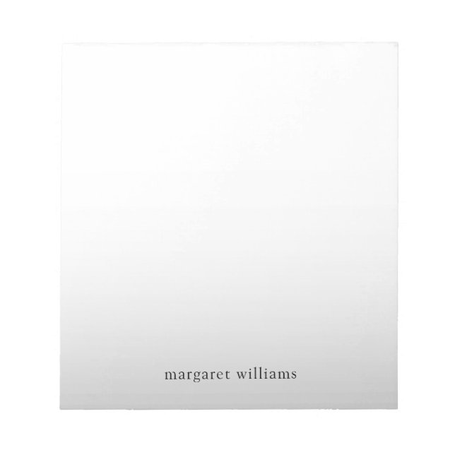 Bloc De Notas Minimalist Grey Ombre Personalized Notepad (Frente)