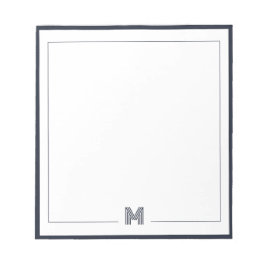 Bloc De Notas Minimalist Monogram Double Border Stationery