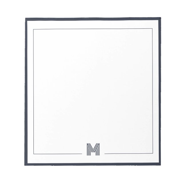 Bloc De Notas Minimalist Monogram Double Border Stationery (Frente)