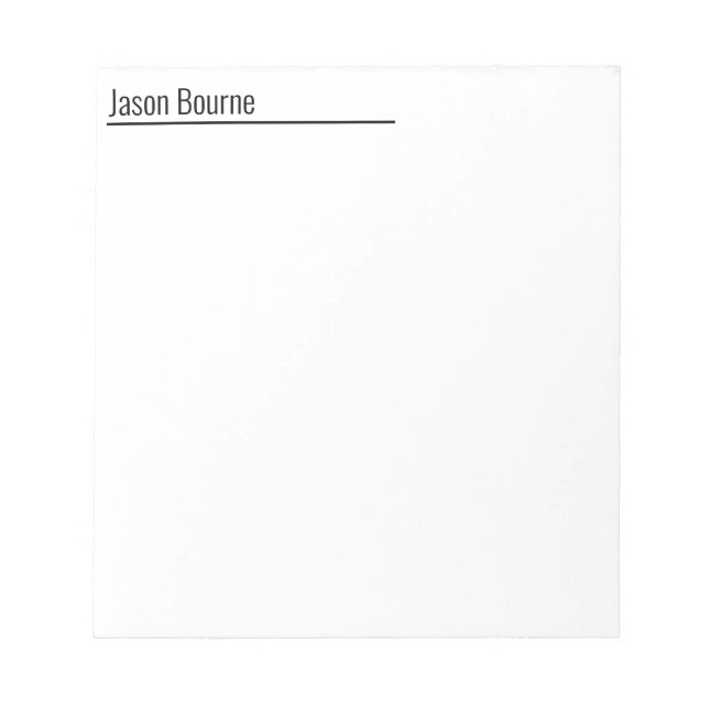 Bloc De Notas Minimalist Name Notepad (Frente)